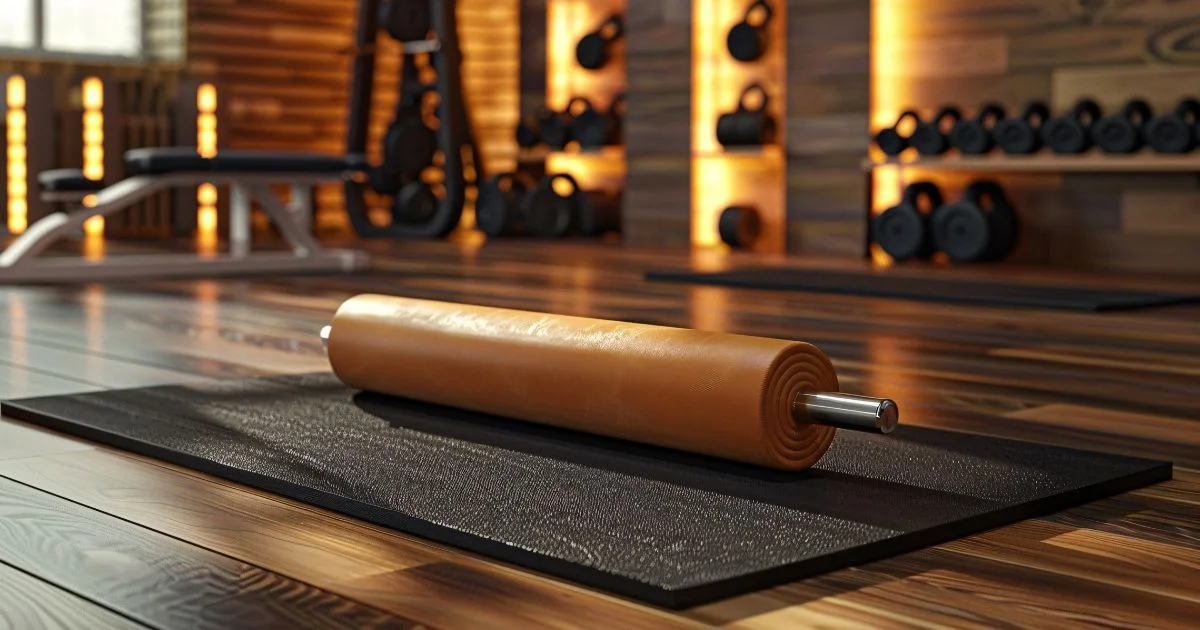 Anti-slip gym mat with foam roller